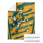 Custom Australia Rugby Blanket Wallabies Mascots Indigenous Aboriginal Version