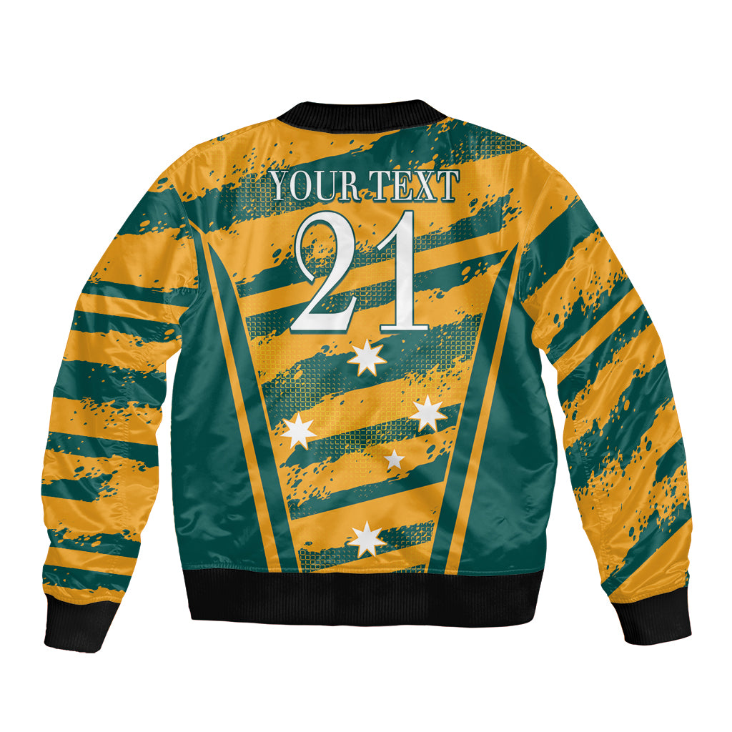 Custom Australia Rugby Bomber Jacket Wallabies Mascots Indigenous Aboriginal Version