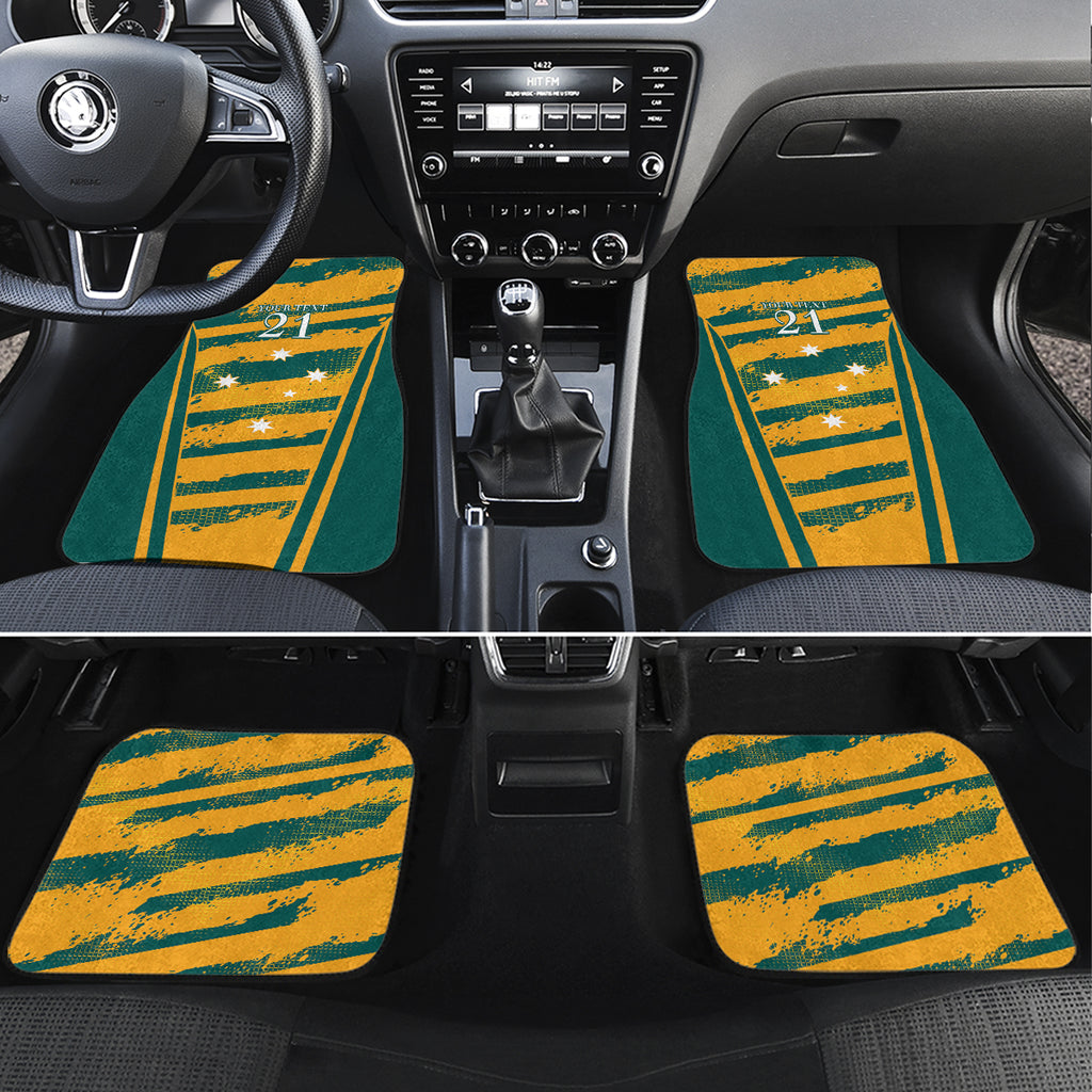Custom Australia Rugby Car Mats Wallabies Mascots Indigenous Aboriginal Version