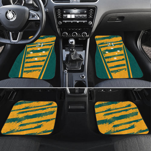 Custom Australia Rugby Car Mats Wallabies Mascots Indigenous Aboriginal Version