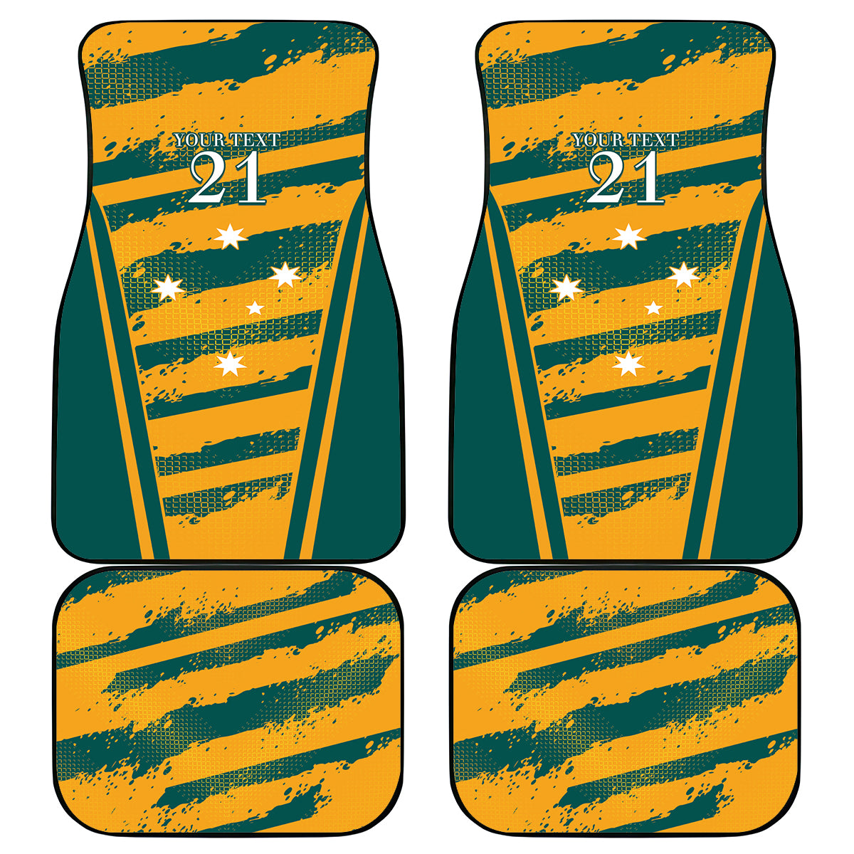 Custom Australia Rugby Car Mats Wallabies Mascots Indigenous Aboriginal Version