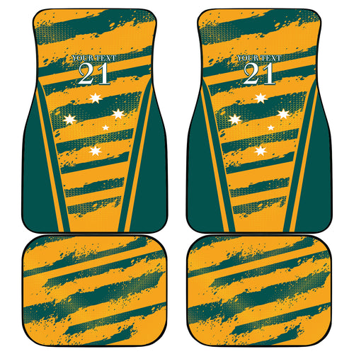 Custom Australia Rugby Car Mats Wallabies Mascots Indigenous Aboriginal Version