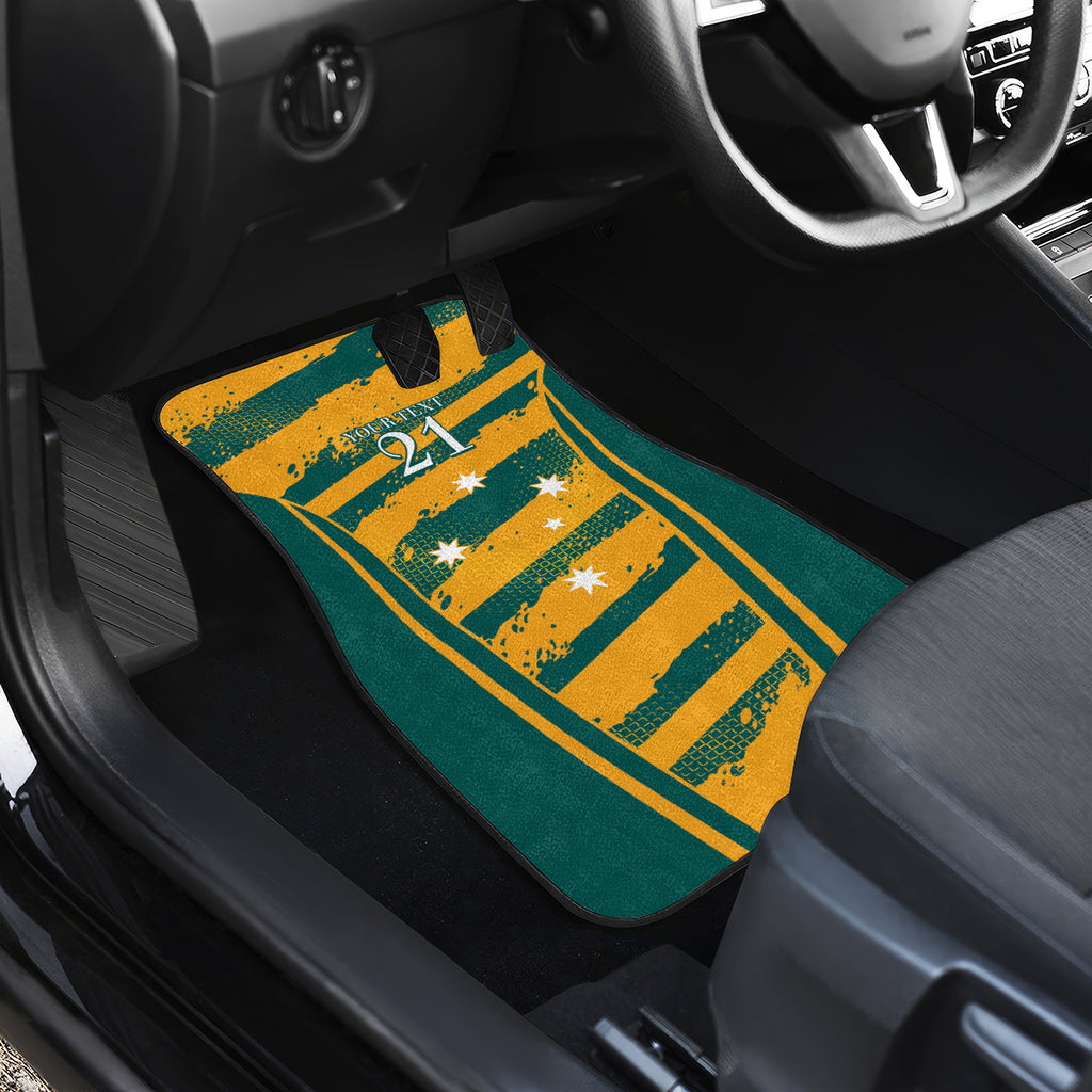 Custom Australia Rugby Car Mats Wallabies Mascots Indigenous Aboriginal Version