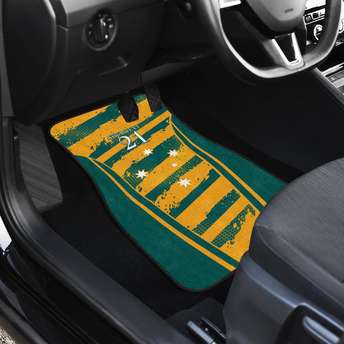 Custom Australia Rugby Car Mats Wallabies Mascots Indigenous Aboriginal Version