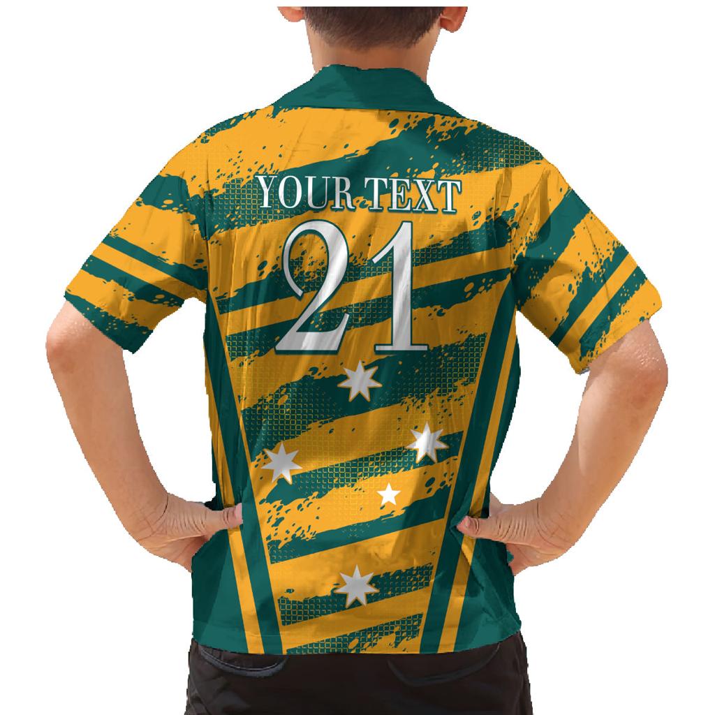 Custom Australia Rugby Family Matching Mermaid Dress and Hawaiian Shirt Wallabies Mascots Indigenous Aboriginal Version