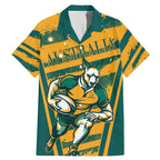 Custom Australia Rugby Family Matching Mermaid Dress and Hawaiian Shirt Wallabies Mascots Indigenous Aboriginal Version