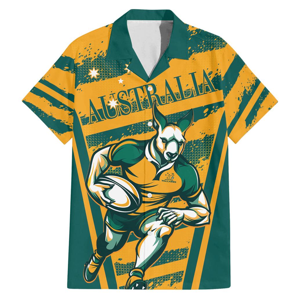 Custom Australia Rugby Family Matching Mermaid Dress and Hawaiian Shirt Wallabies Mascots Indigenous Aboriginal Version