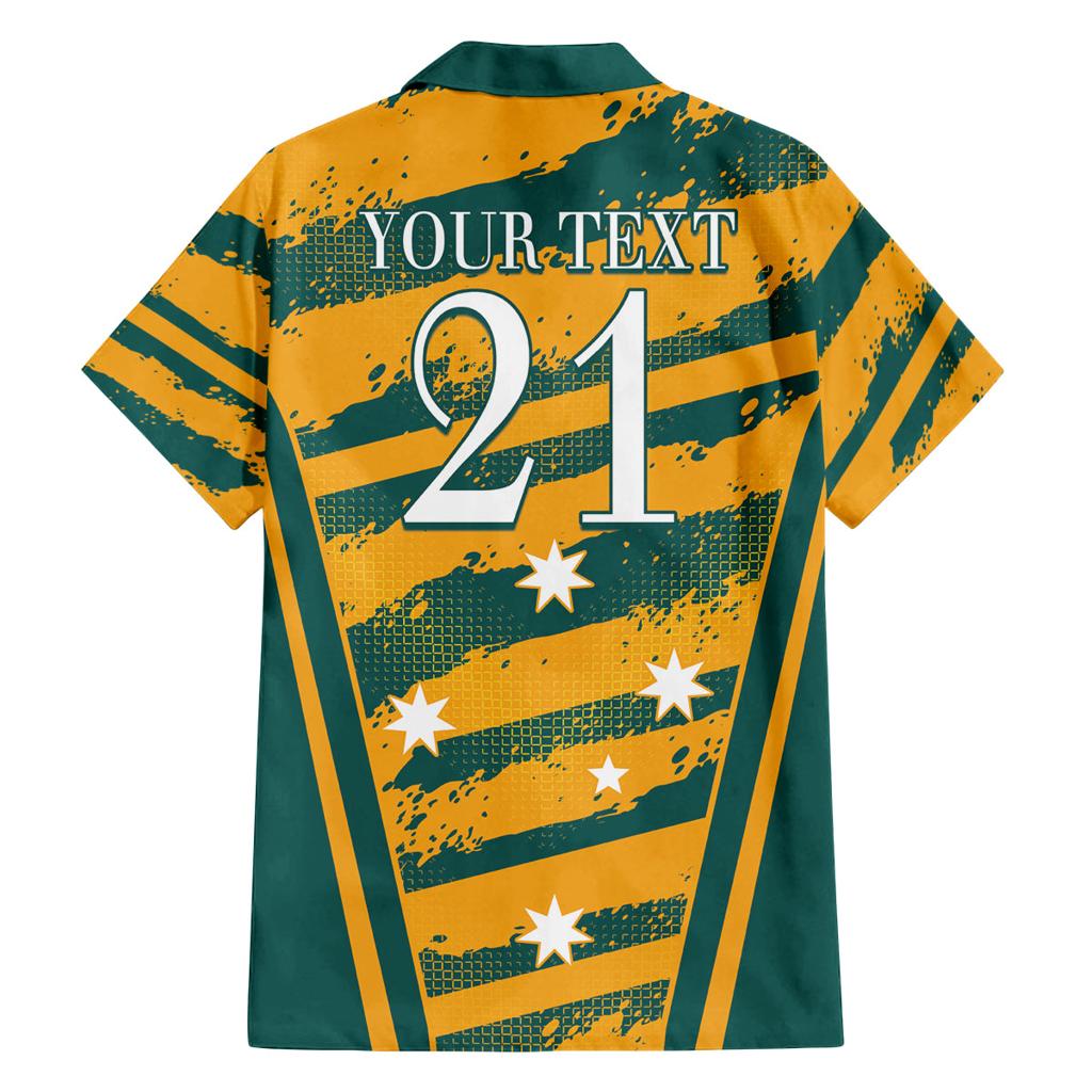 Custom Australia Rugby Family Matching Off The Shoulder Long Sleeve Dress and Hawaiian Shirt Wallabies Mascots Indigenous Aboriginal Version