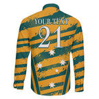 Custom Australia Rugby Family Matching Off The Shoulder Long Sleeve Dress and Hawaiian Shirt Wallabies Mascots Indigenous Aboriginal Version