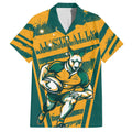 Custom Australia Rugby Family Matching Off Shoulder Maxi Dress and Hawaiian Shirt Wallabies Mascots Indigenous Aboriginal Version