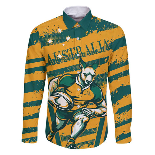 Custom Australia Rugby Family Matching Puletasi and Hawaiian Shirt Wallabies Mascots Indigenous Aboriginal Version