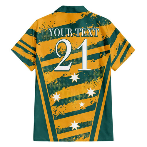 Custom Australia Rugby Family Matching Short Sleeve Bodycon Dress and Hawaiian Shirt Wallabies Mascots Indigenous Aboriginal Version