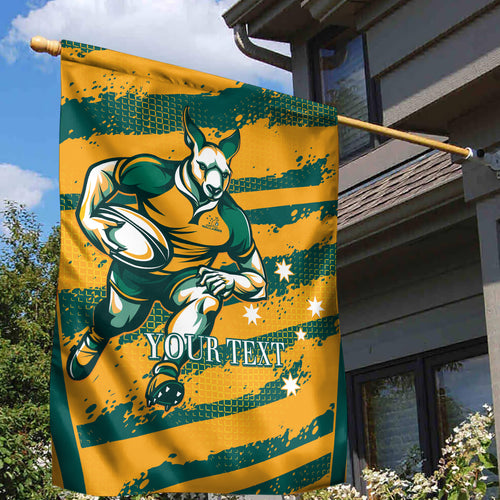 Custom Australia Rugby Garden Flag Wallabies Mascots Indigenous Aboriginal Version