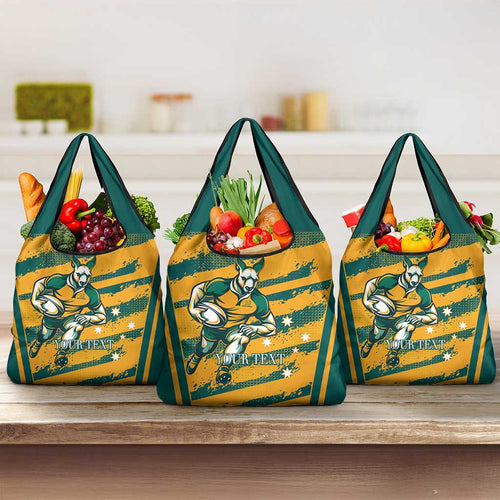 Custom Australia Rugby Grocery Bag Wallabies Mascots Indigenous Aboriginal Version