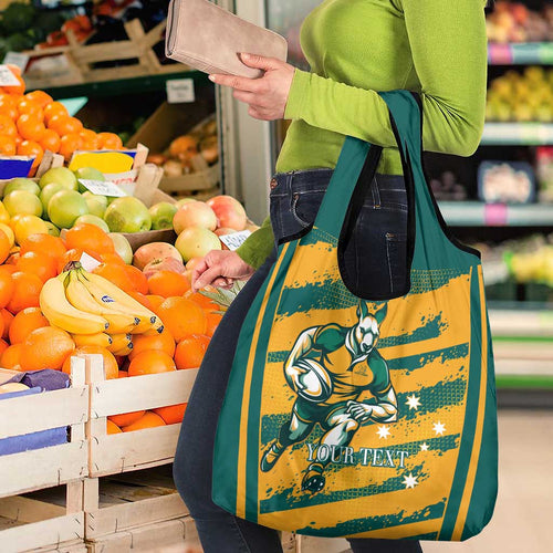 Custom Australia Rugby Grocery Bag Wallabies Mascots Indigenous Aboriginal Version