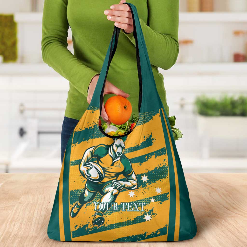 Custom Australia Rugby Grocery Bag Wallabies Mascots Indigenous Aboriginal Version