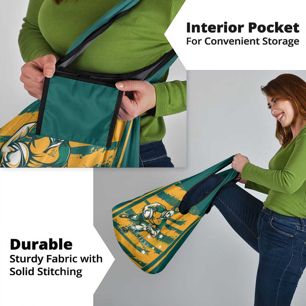 Custom Australia Rugby Grocery Bag Wallabies Mascots Indigenous Aboriginal Version