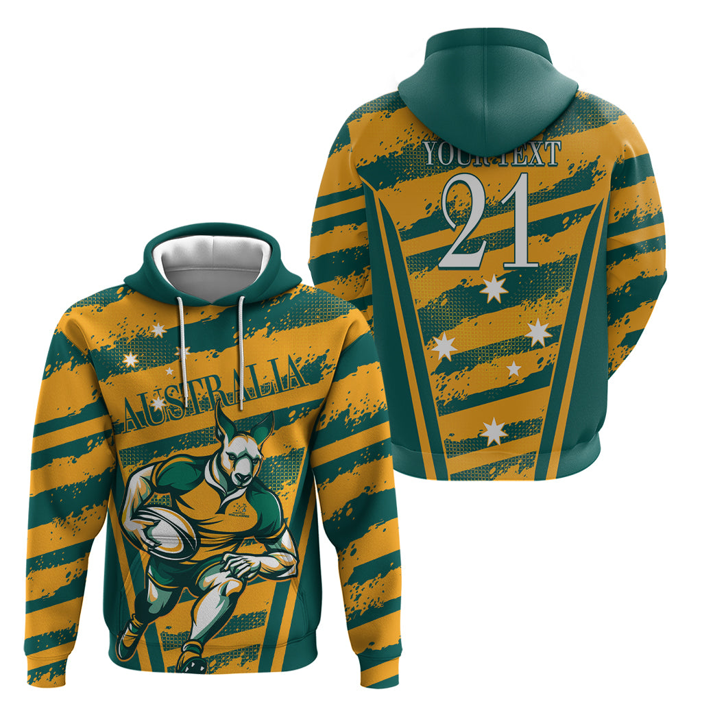 Custom Australia Rugby Hoodie Wallabies Mascots Indigenous Aboriginal Version