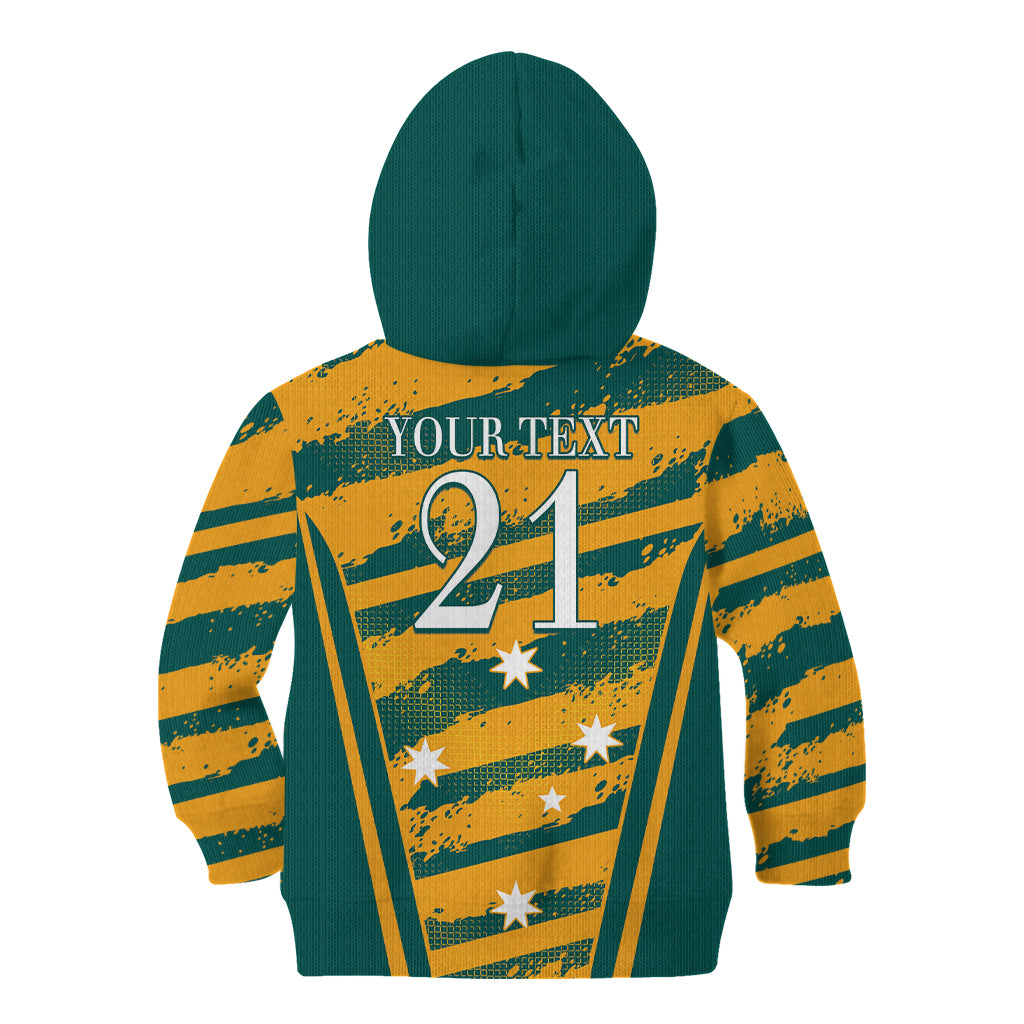 Custom Australia Rugby Kid Hoodie Wallabies Mascots Indigenous Aboriginal Version