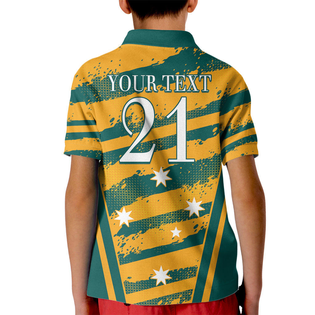 Custom Australia Rugby Kid Polo Shirt Wallabies Mascots Indigenous Aboriginal Version