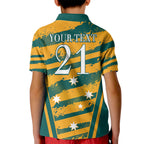 Custom Australia Rugby Kid Polo Shirt Wallabies Mascots Indigenous Aboriginal Version