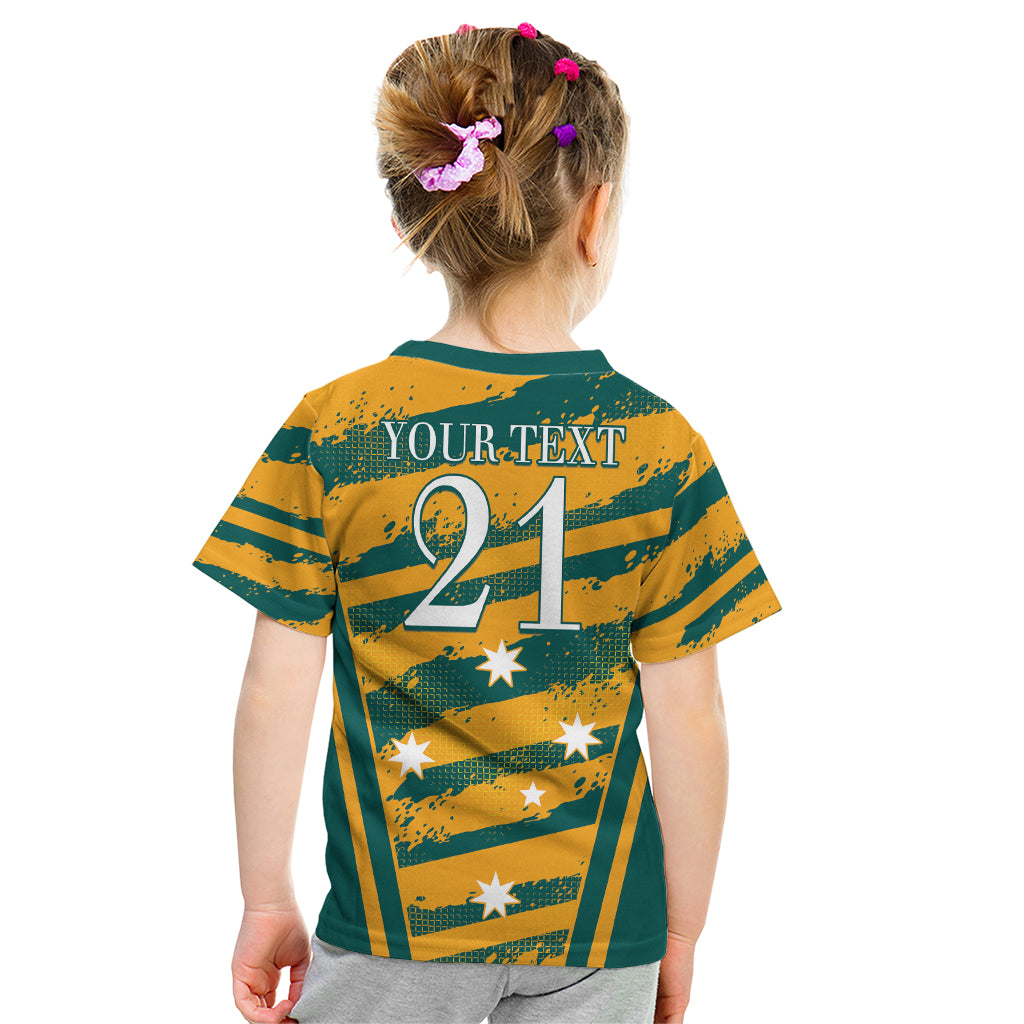 Custom Australia Rugby Kid T Shirt Wallabies Mascots Indigenous Aboriginal Version