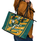 Custom Australia Rugby Leather Tote Bag Wallabies Mascots Indigenous Aboriginal Version