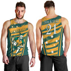 Custom Australia Rugby Men Tank Top Wallabies Mascots Indigenous Aboriginal Version