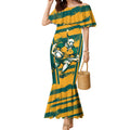 Custom Australia Rugby Mermaid Dress Wallabies Mascots Indigenous Aboriginal Version