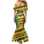 Custom Australia Rugby Mermaid Dress Wallabies Mascots Indigenous Aboriginal Version