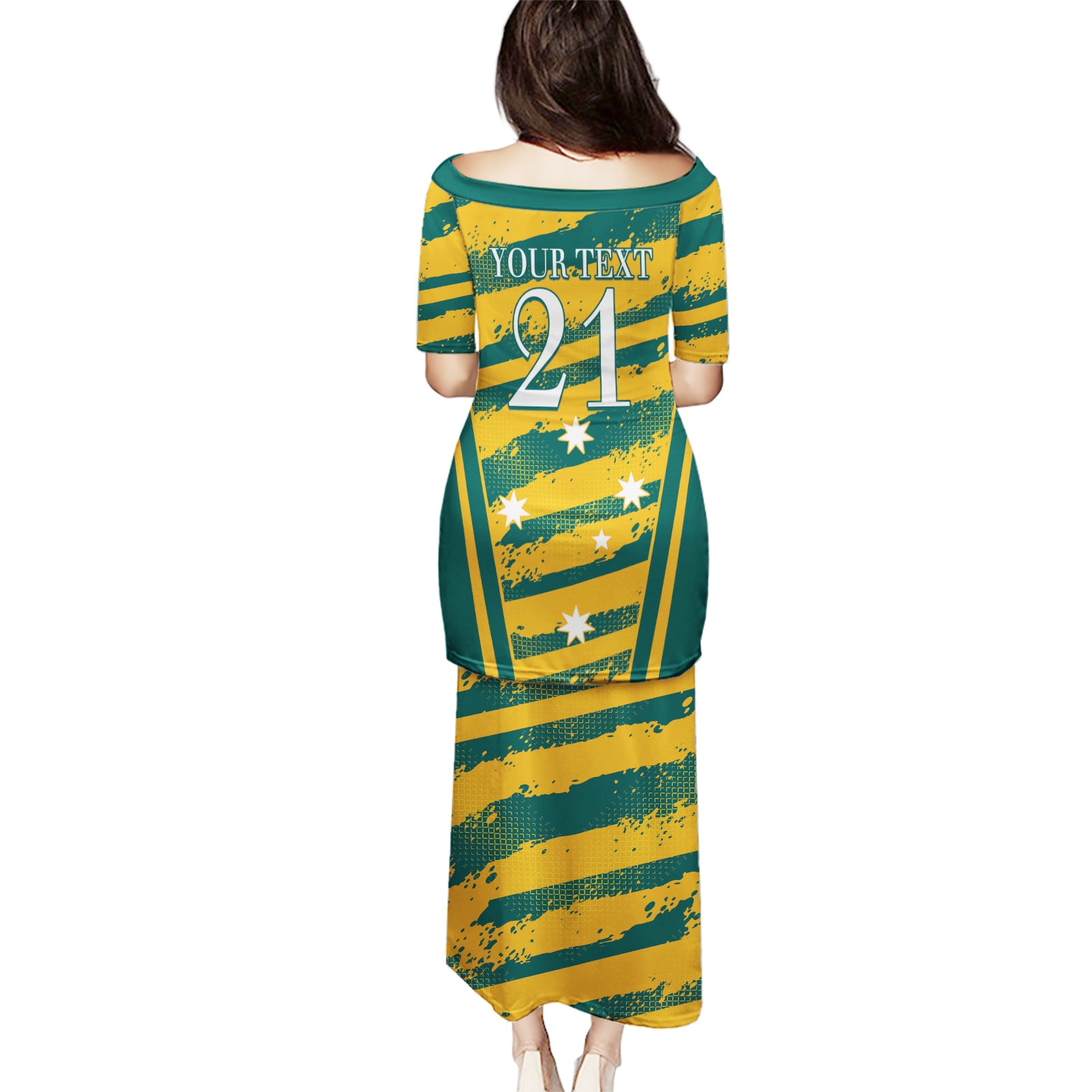 Custom Australia Rugby Puletasi Wallabies Mascots Indigenous Aboriginal Version