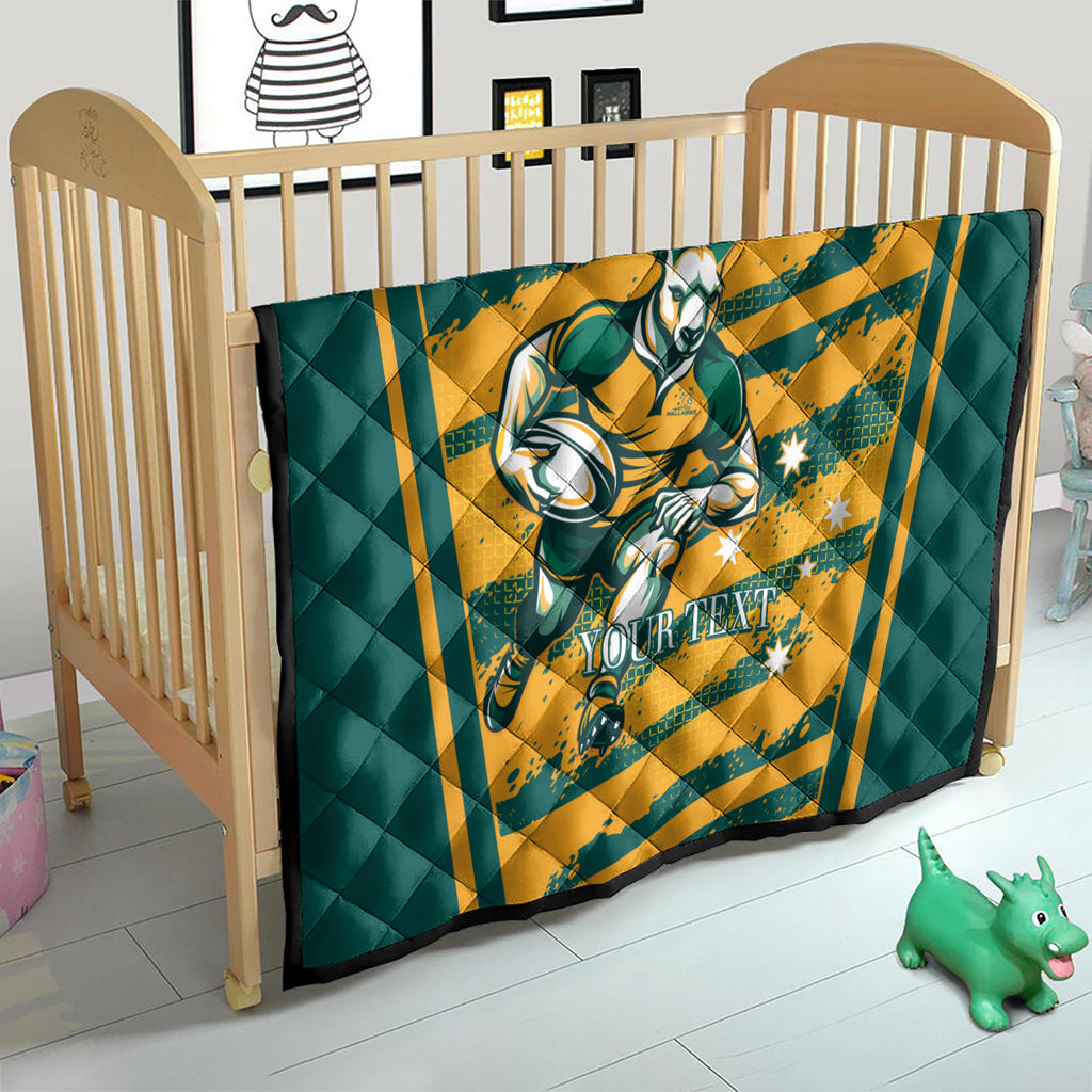 Custom Australia Rugby Quilt Wallabies Mascots Indigenous Aboriginal Version