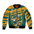 Custom Australia Rugby Sleeve Zip Bomber Jacket Wallabies Mascots Indigenous Aboriginal Version