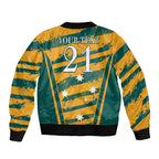 Custom Australia Rugby Sleeve Zip Bomber Jacket Wallabies Mascots Indigenous Aboriginal Version
