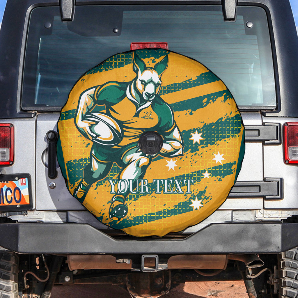 Custom Australia Rugby Spare Tire Cover Wallabies Mascots Indigenous Aboriginal Version