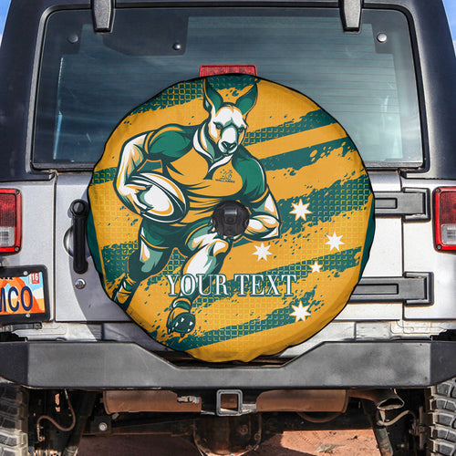 Custom Australia Rugby Spare Tire Cover Wallabies Mascots Indigenous Aboriginal Version