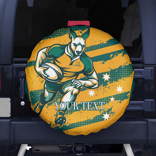 Custom Australia Rugby Spare Tire Cover Wallabies Mascots Indigenous Aboriginal Version