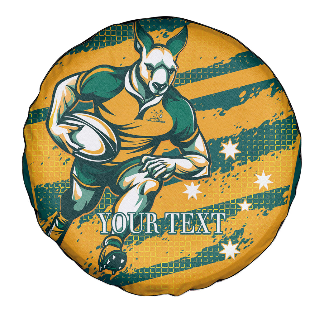 Custom Australia Rugby Spare Tire Cover Wallabies Mascots Indigenous Aboriginal Version