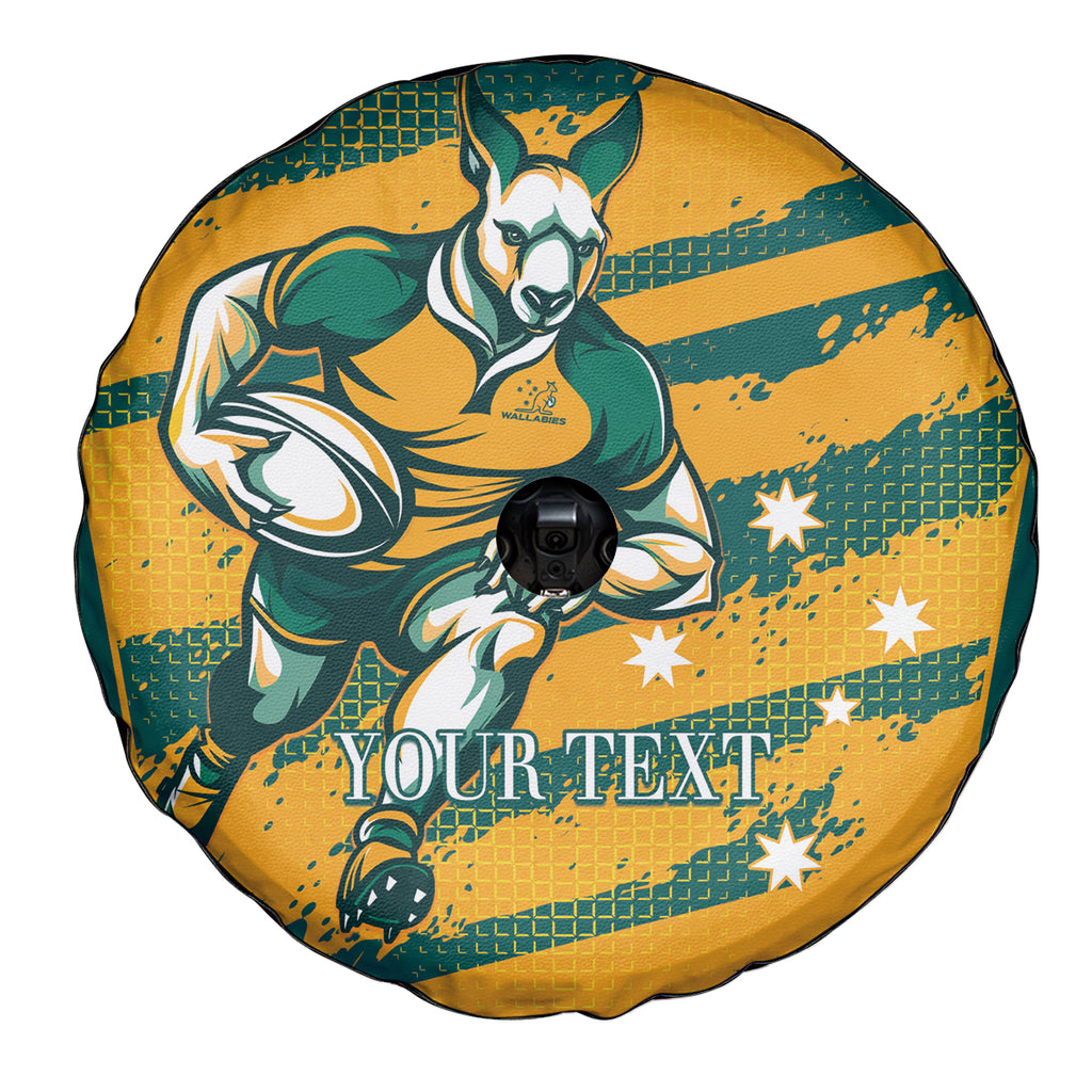 Custom Australia Rugby Spare Tire Cover Wallabies Mascots Indigenous Aboriginal Version