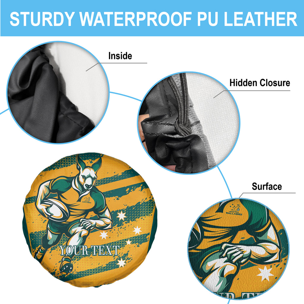 Custom Australia Rugby Spare Tire Cover Wallabies Mascots Indigenous Aboriginal Version