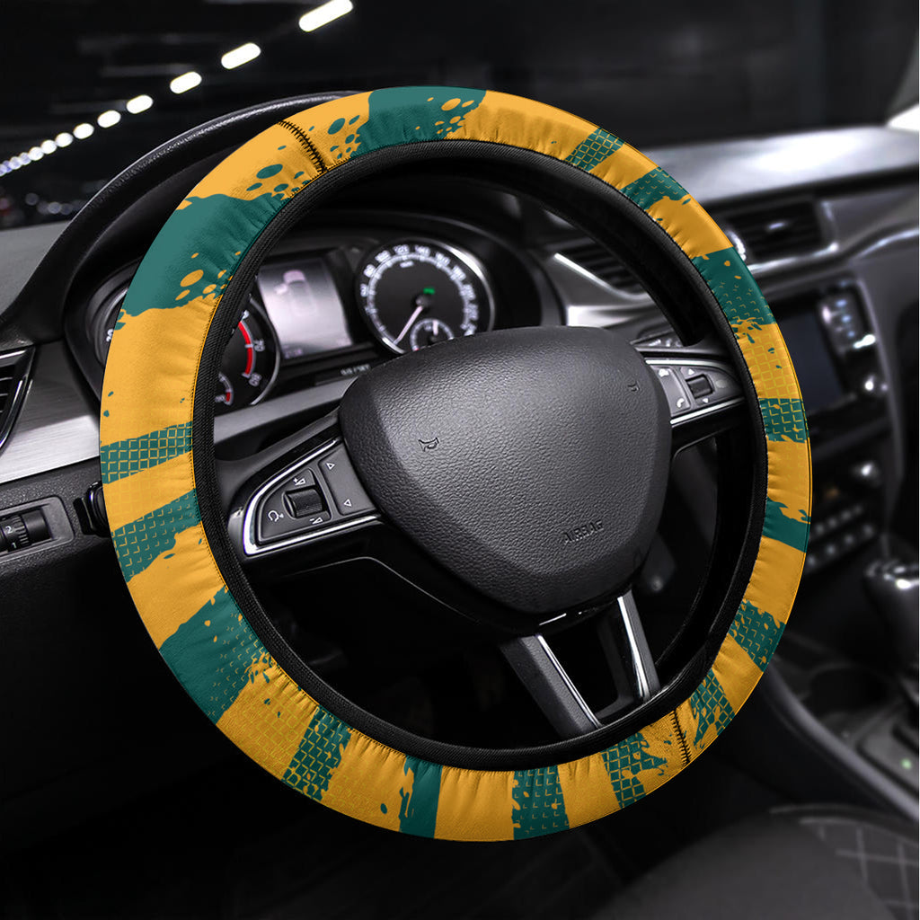 Australia Rugby Steering Wheel Cover Wallabies Mascots Indigenous Aboriginal Version