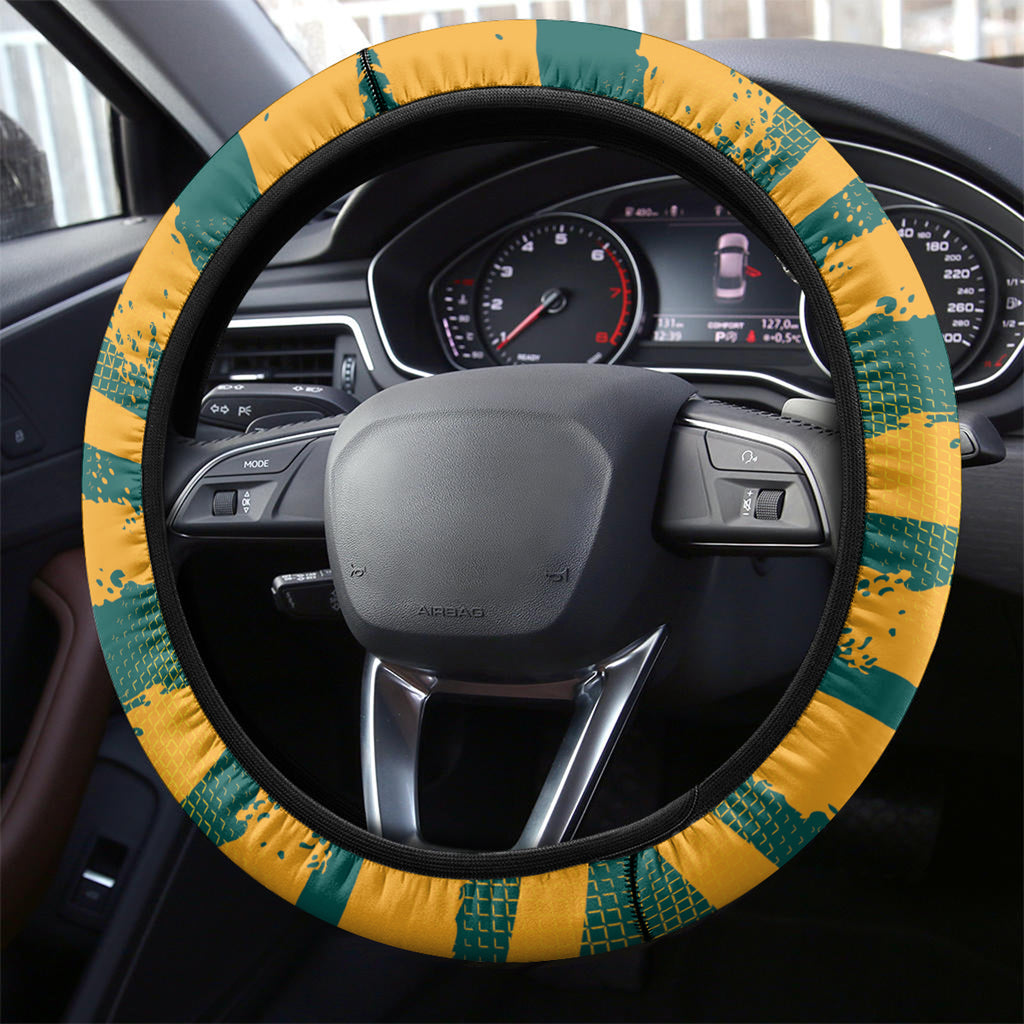 Australia Rugby Steering Wheel Cover Wallabies Mascots Indigenous Aboriginal Version