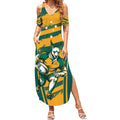 Custom Australia Rugby Summer Maxi Dress Wallabies Mascots Indigenous Aboriginal Version