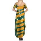 Custom Australia Rugby Summer Maxi Dress Wallabies Mascots Indigenous Aboriginal Version