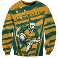 Custom Australia Rugby Sweatshirt Wallabies Mascots Indigenous Aboriginal Version