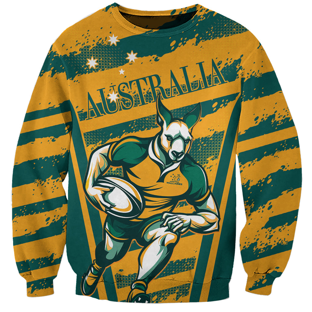 Custom Australia Rugby Sweatshirt Wallabies Mascots Indigenous Aboriginal Version