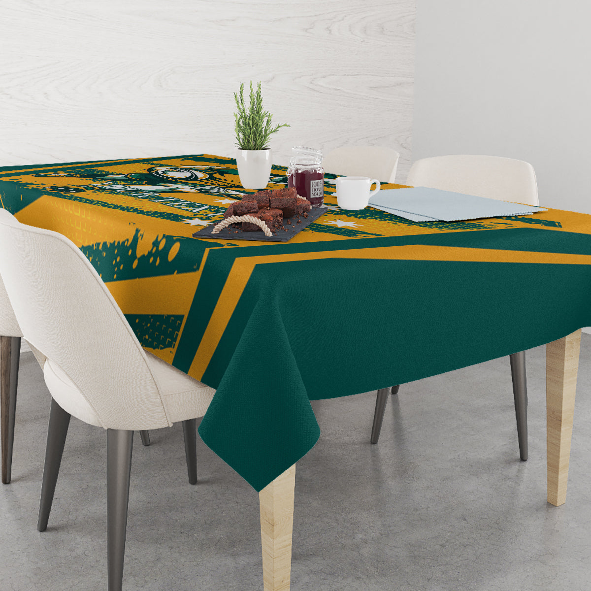 Custom Australia Rugby Tablecloth Wallabies Mascots Indigenous Aboriginal Version