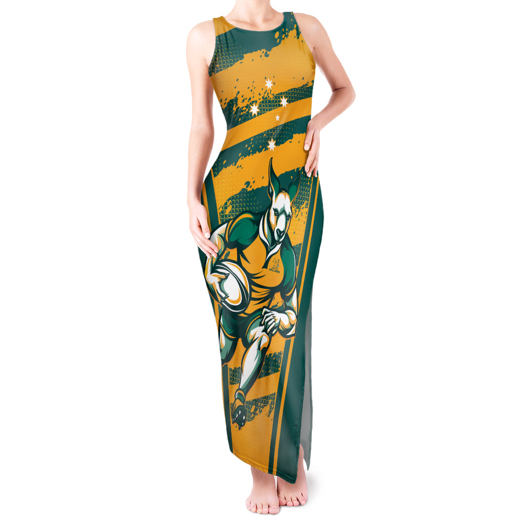Custom Australia Rugby Tank Maxi Dress Wallabies Mascots Indigenous Aboriginal Version
