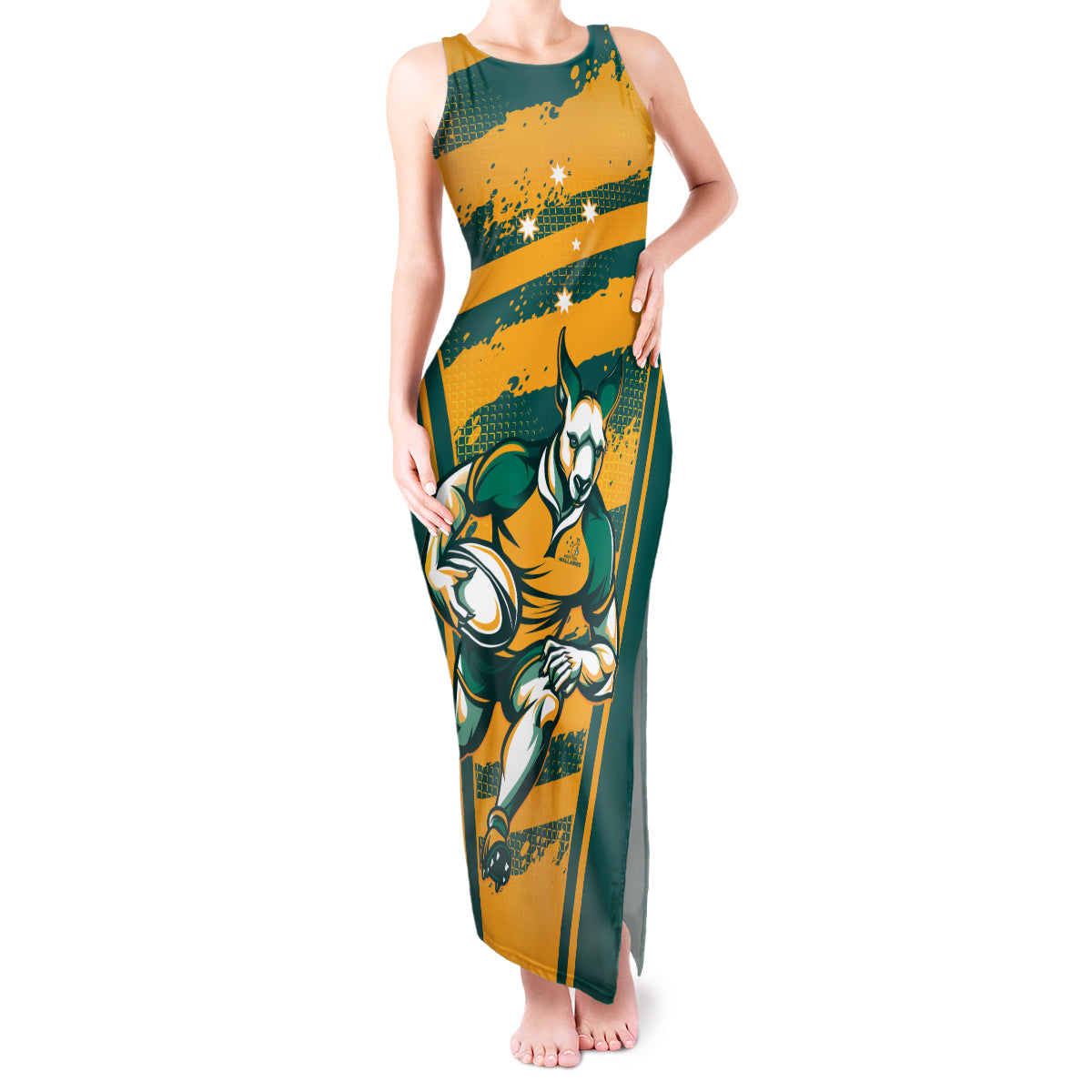 Custom Australia Rugby Tank Maxi Dress Wallabies Mascots Indigenous Aboriginal Version