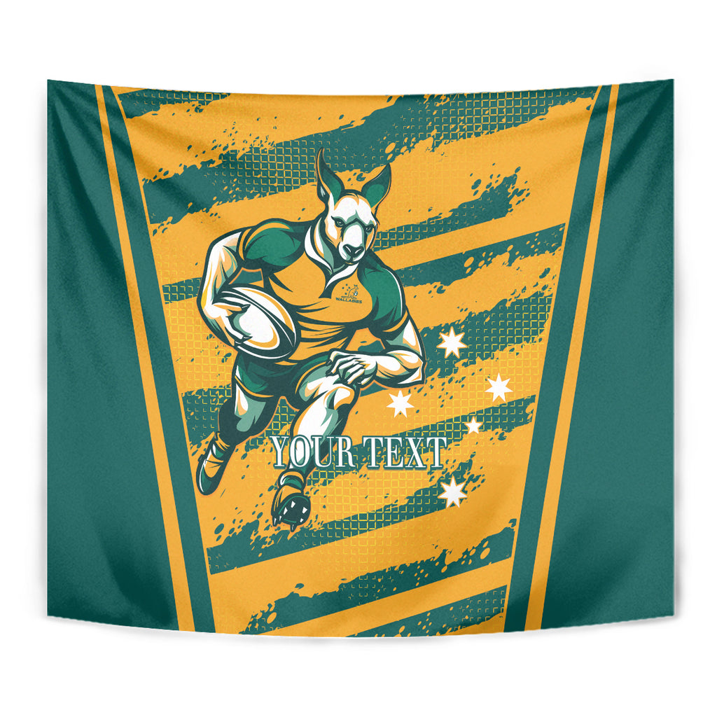 Custom Australia Rugby Tapestry Wallabies Mascots Indigenous Aboriginal Version